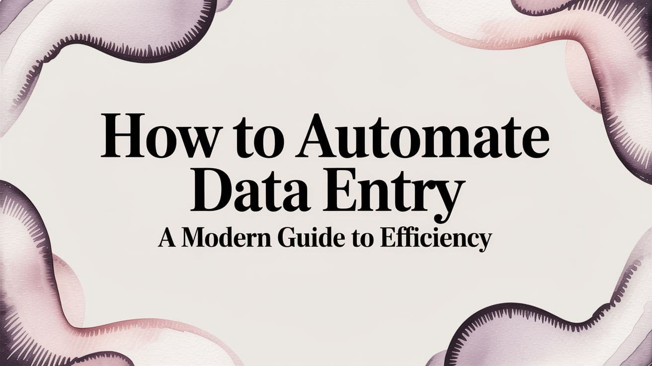 How to Automate Data Entry A Modern Guide to Efficiency