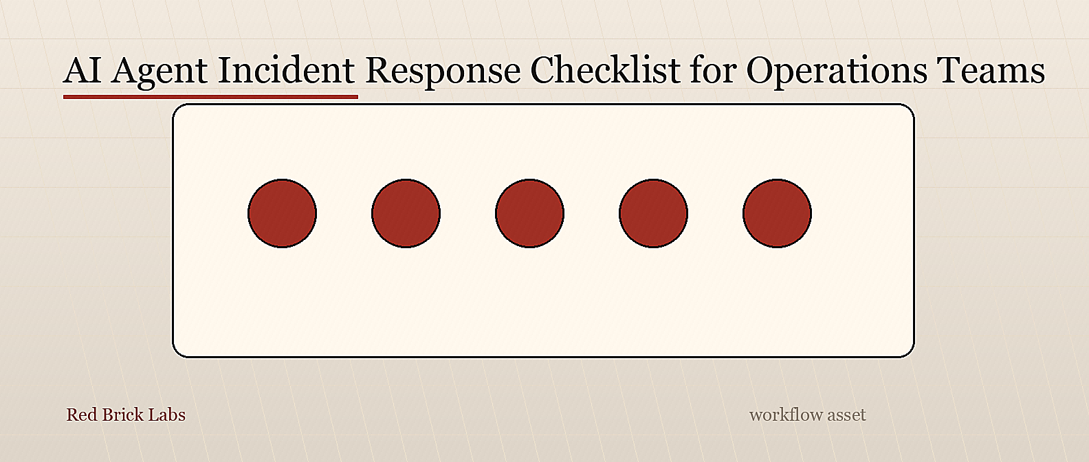 AI Agent Incident Response Checklist for Operations Teams